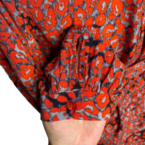 Maje Lito Leopard Print Wrap Top size 2 - Picture 7 of 13